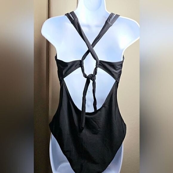 32.🆕 Large Cupshe Tummy Control Deep V Neck Double Straps 1 Piece Swimsuit… - Picture 3 of 6